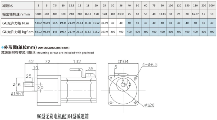 無(wú)刷直流齒輪減速電機(jī) (2)