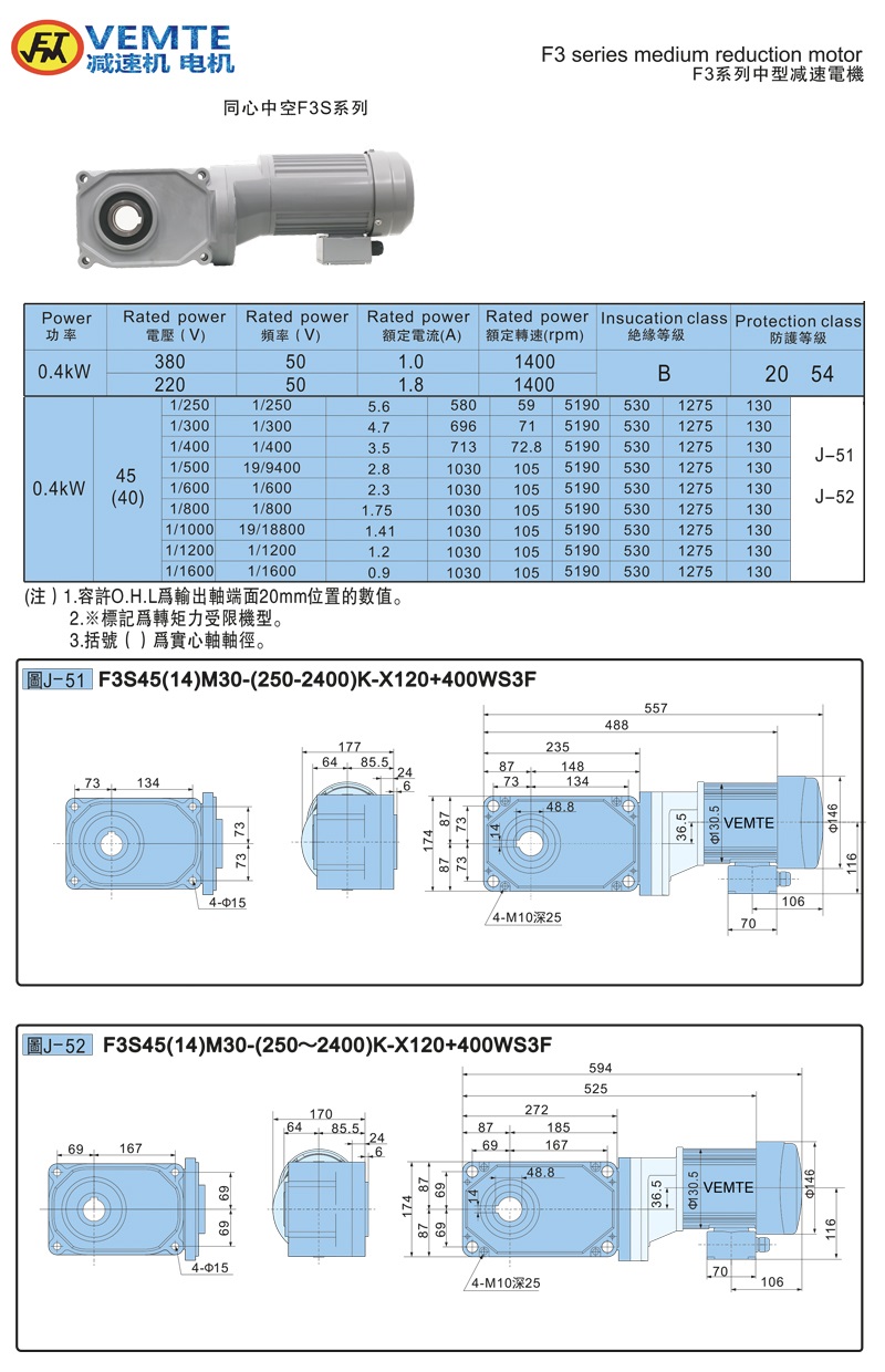 標(biāo)準(zhǔn)型大速比帶電機(jī)0.4KW-空心軸